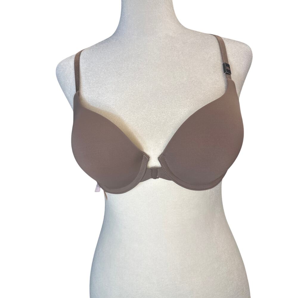 Victoria's Secret Front Close Racerback T-Shirt‎ Bra Brown 32C Lightly Lined